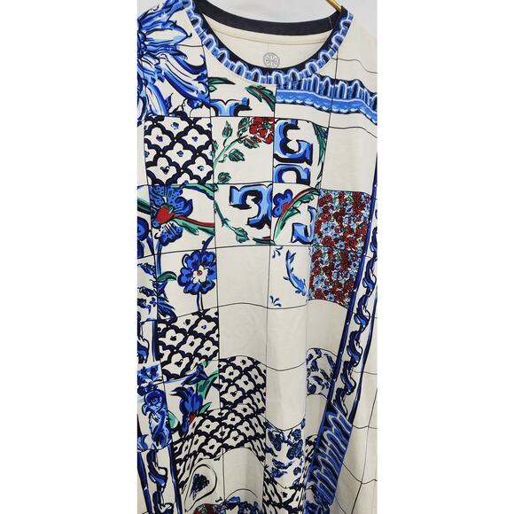 New NWOT Tory Burch Sequin Embellished Tile Mosaic T-Shirt Dress Pima Cotton M - Picture 5 of 10